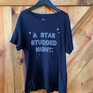 J. Crew Navy Star Studded Night T-Shirt